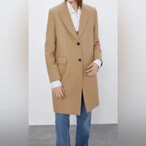 Zara Manteco Premium Collection Manteco Camel Coat – XS